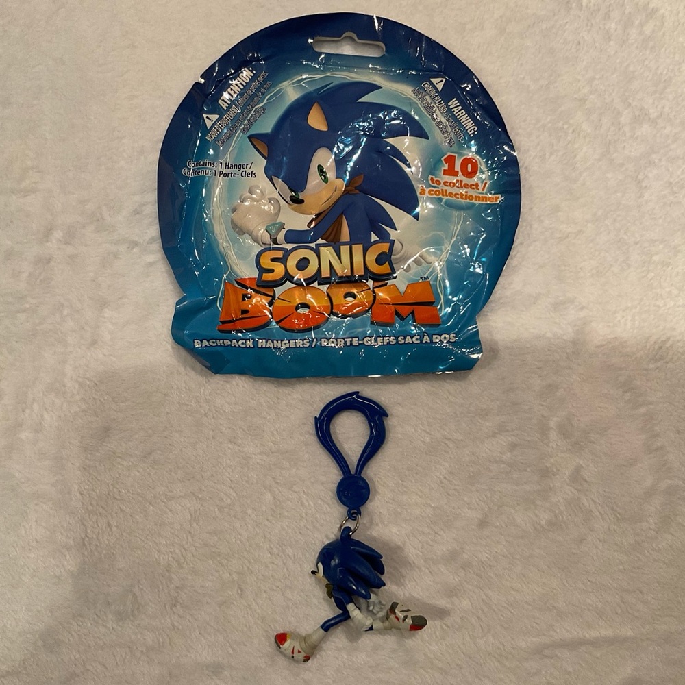 Sonic Boom Sonic the Hedgehog Backpack Hanger Clip On Figure With Packaging